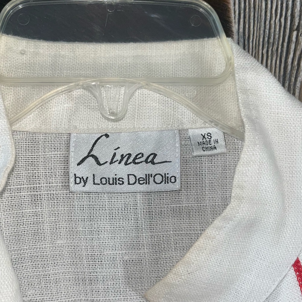Linea Louis Dell’Olio size XS linen bright embroidered white super cute jacket - Picture 6 of 9